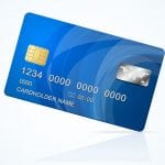 Vector Credit Card blue icon Isolated on white